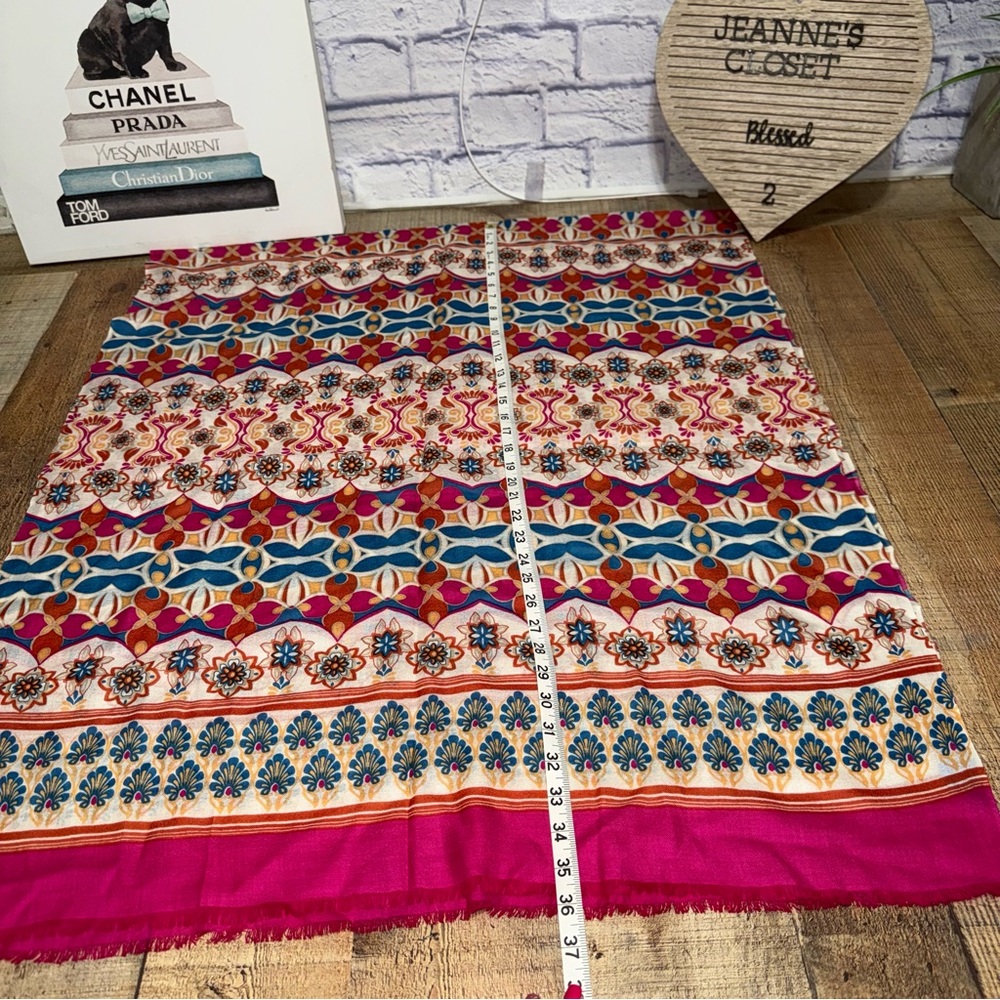 J. Mclaughlin Scarf Multicolor Rectangle Scarf 10… - image 3